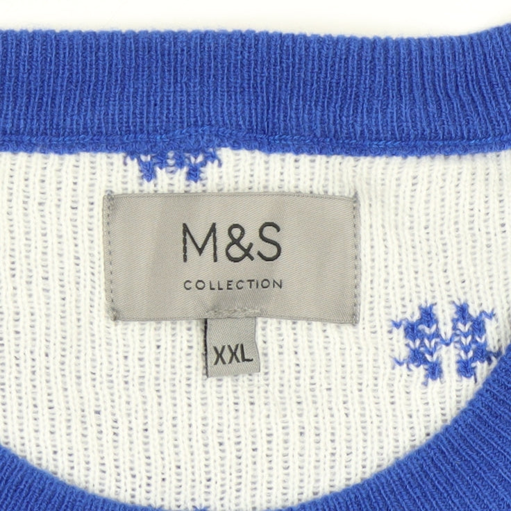 Marks and Spencer Men's Blue Penguin Christmas Jumper XXL