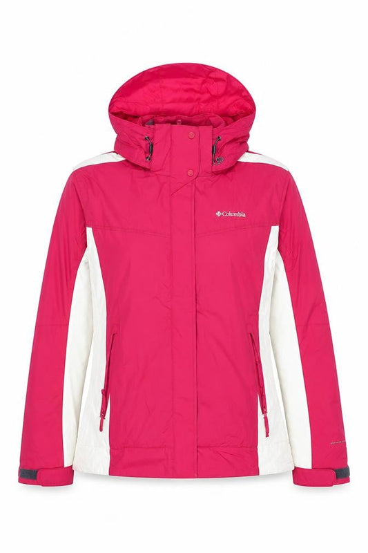 Columbia Women's Pink Waterproof Ski Jacket L Hooded Outdoor Coat