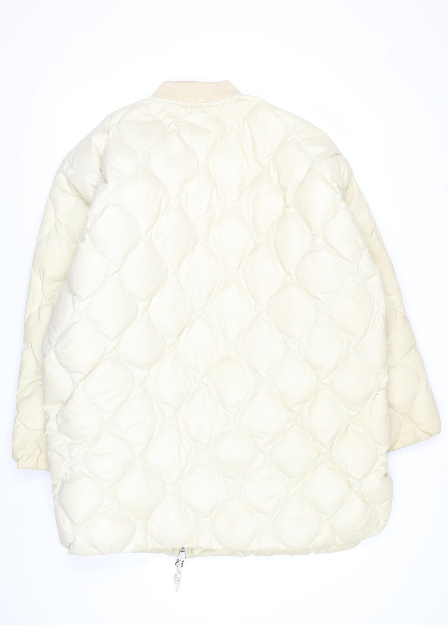H&M Women’s Ivory Quilted Down Bomber Jacket Size S