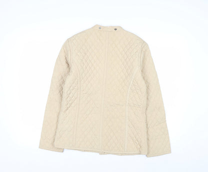Burberry London Women's Beige Quilted Jacket XL Classic Cotton Lined