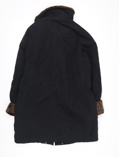 Forecaster of Boston Womens Black XS Faux Fur Trim Winter Parka Coat