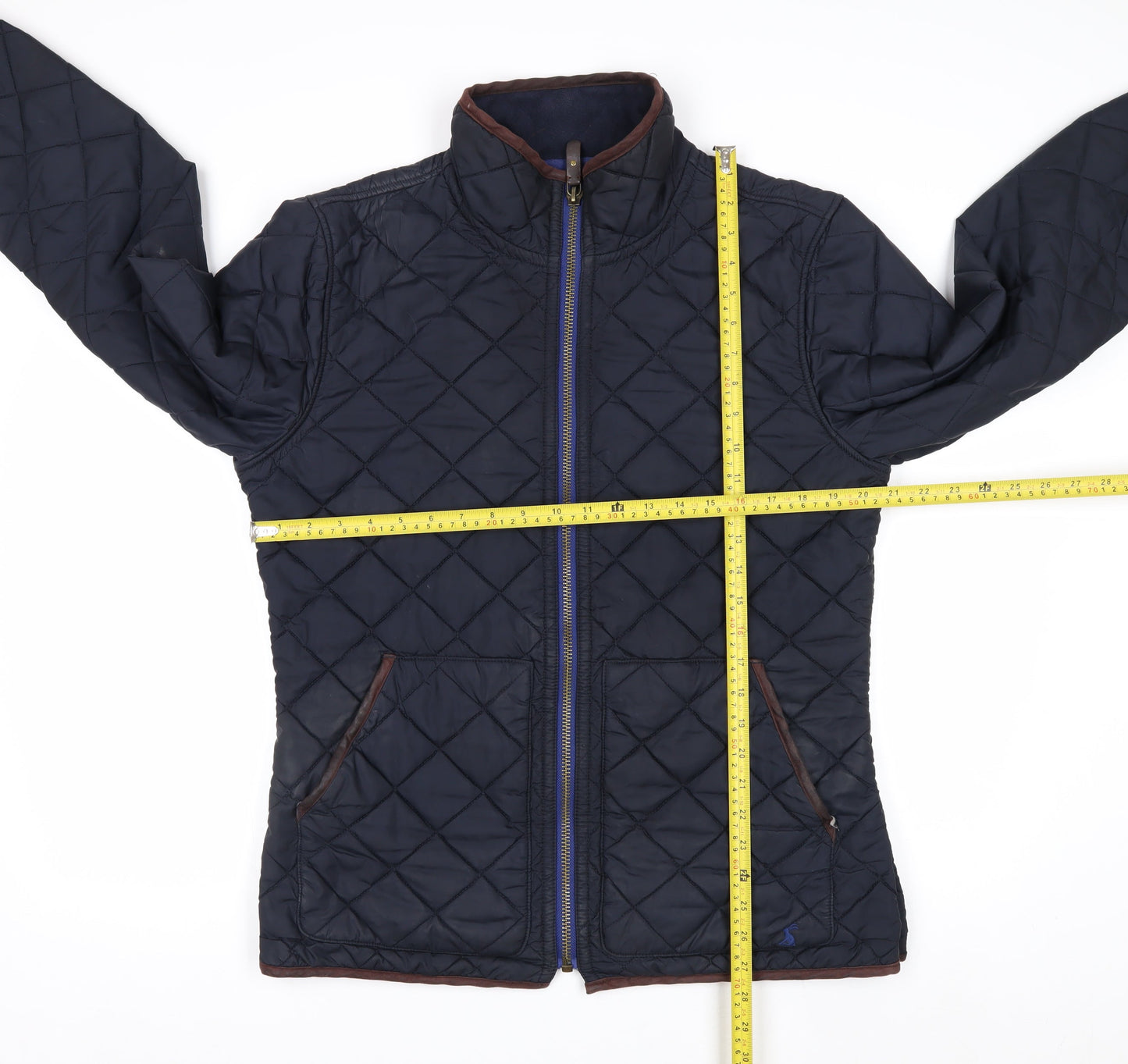 Joules Women Blue Quilted Mid-Length Jacket Size M