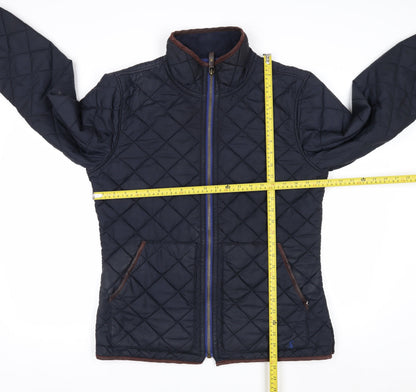 Joules Women Blue Quilted Mid-Length Jacket Size M