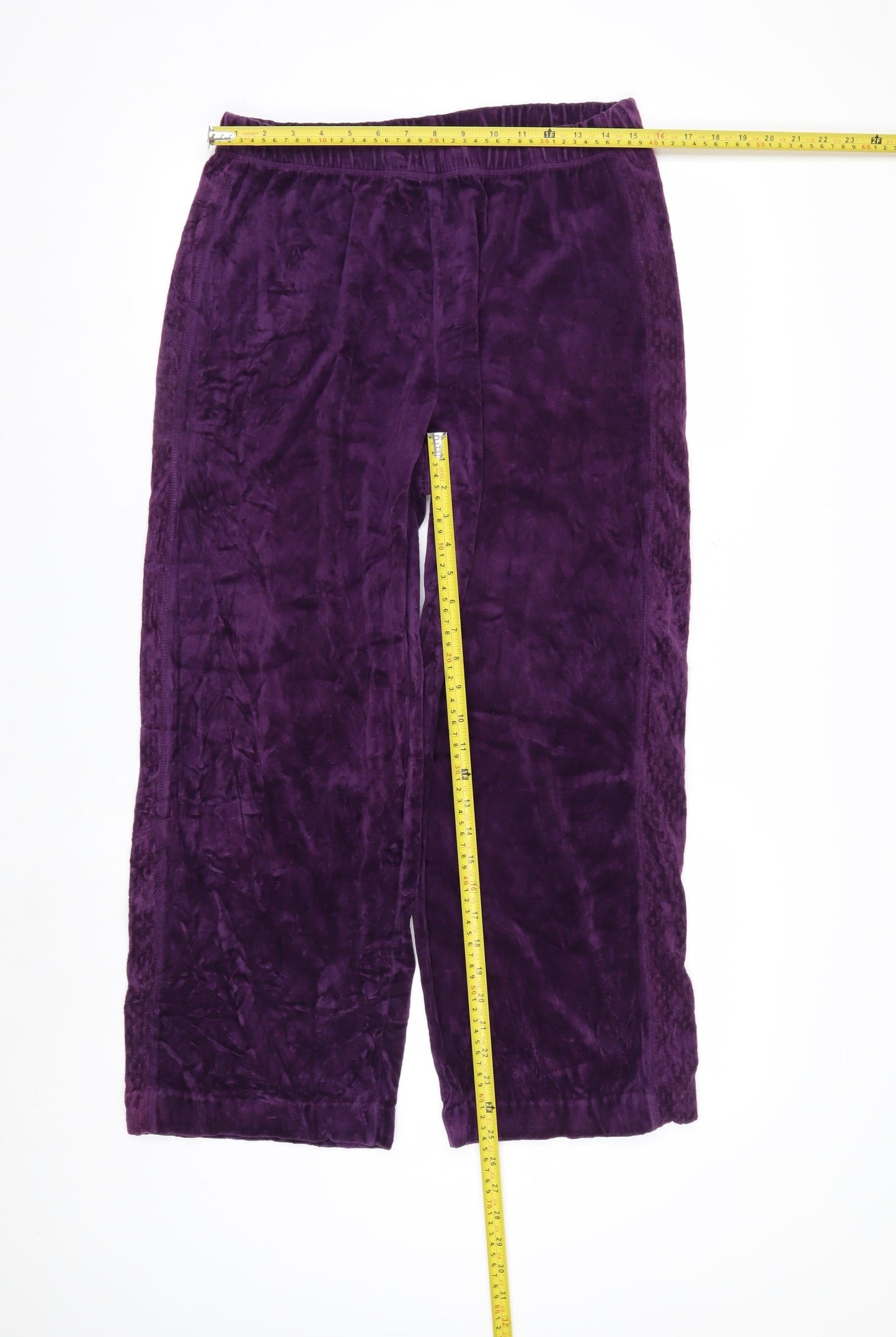 Ms. Lee Women Purple Velvet Straight Leg Trousers L