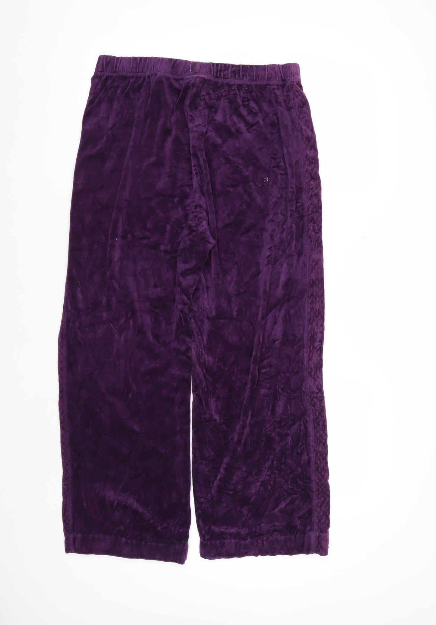 Ms. Lee Women Purple Velvet Straight Leg Trousers L