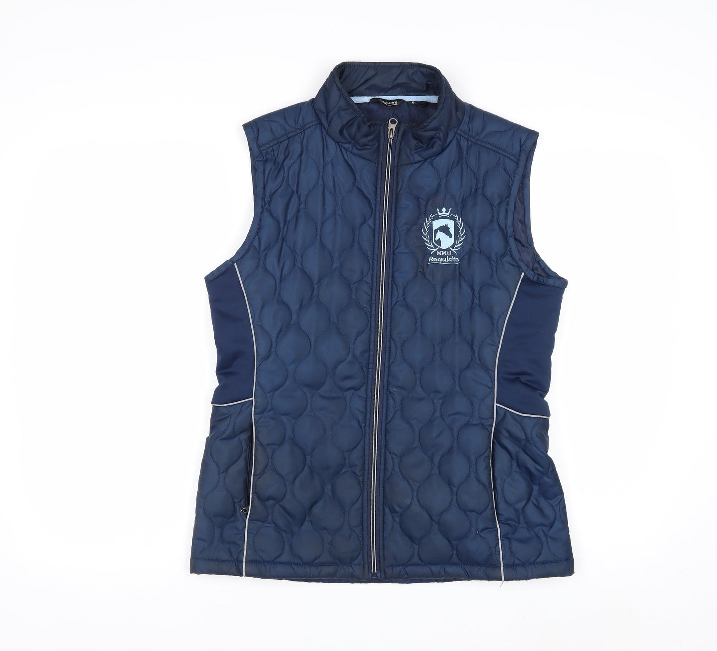 Requisite Women's Blue Quilted Waistcoat Size 8 Lightweight Gilet