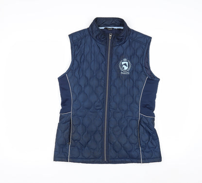 Requisite Women's Blue Quilted Waistcoat Size 8 Lightweight Gilet