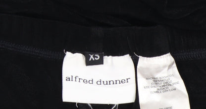 Alfred Dunner Womens Black XS Wide-Leg Velvet Trousers