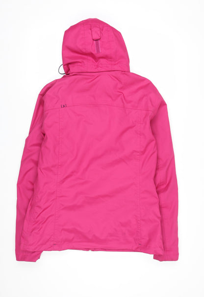 Quechua Womens Pink Hooded Parka Jacket Size 12 Waterproof Lined