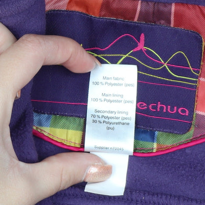 Quechua Womens Pink Hooded Parka Jacket Size 12 Waterproof Lined