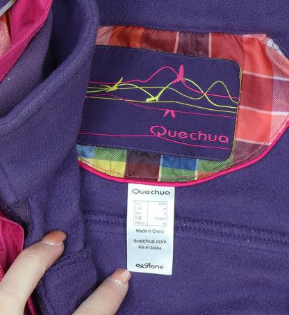 Quechua Womens Pink Hooded Parka Jacket Size 12 Waterproof Lined