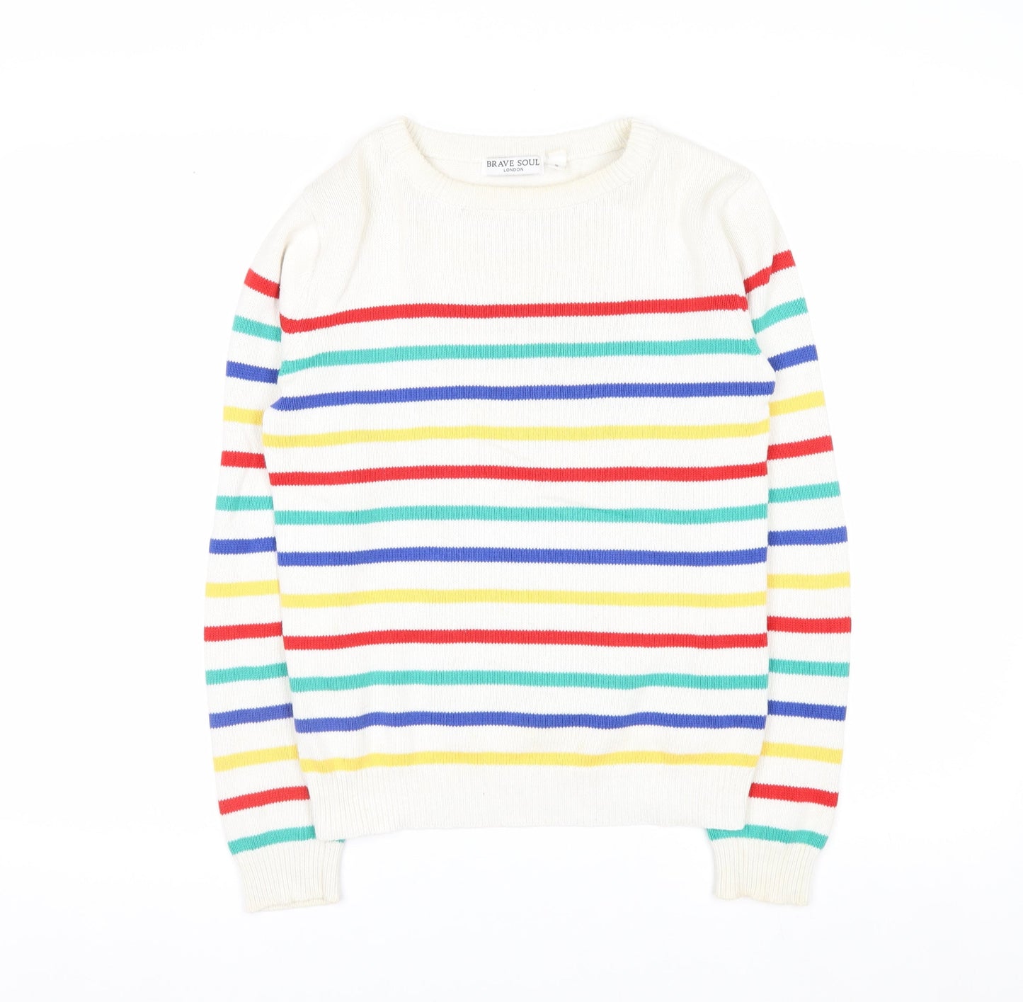 Brave Soul Women's Multicoloured Stripe Cotton Jumper Size S