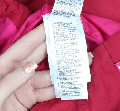 Decathlon Women Red Polyester Puffer Jacket Size 14 Lightweight