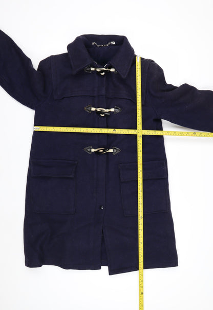Lady Barry Girls Blue Wool Duffle Coat 9-10 Years Long Hooded Classic Style