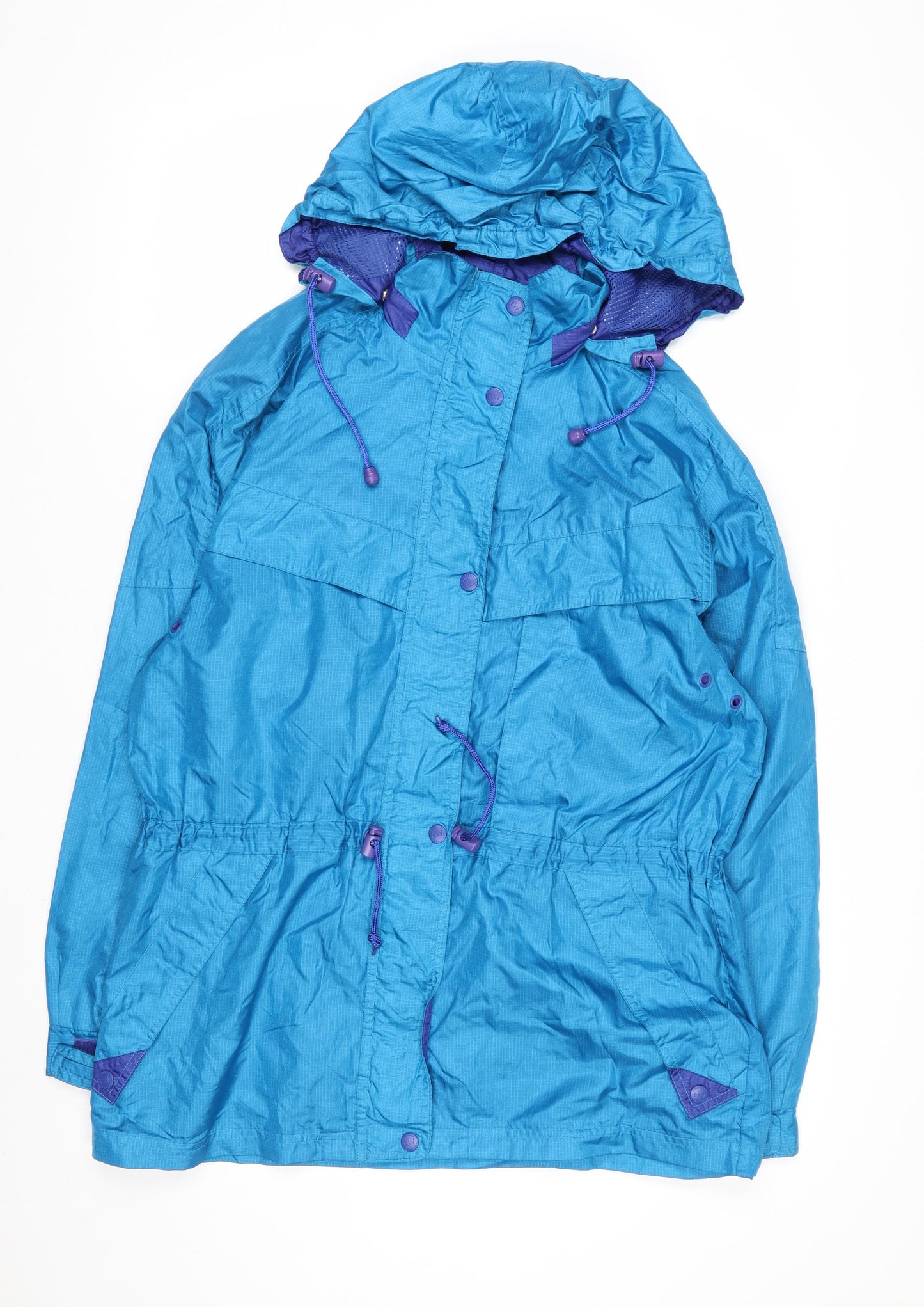 Easywear Women’s Blue Hooded Anorak Jacket M Lightweight Nylon