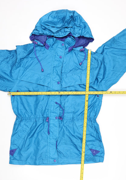 Easywear Women’s Blue Hooded Anorak Jacket M Lightweight Nylon