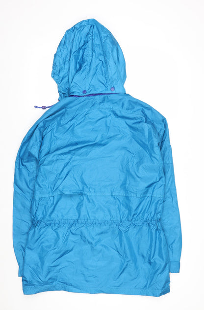 Easywear Women’s Blue Hooded Anorak Jacket M Lightweight Nylon