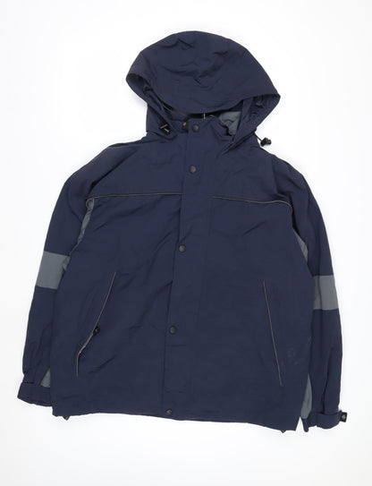 North End Men's Blue Waterproof Hooded Parka Jacket L