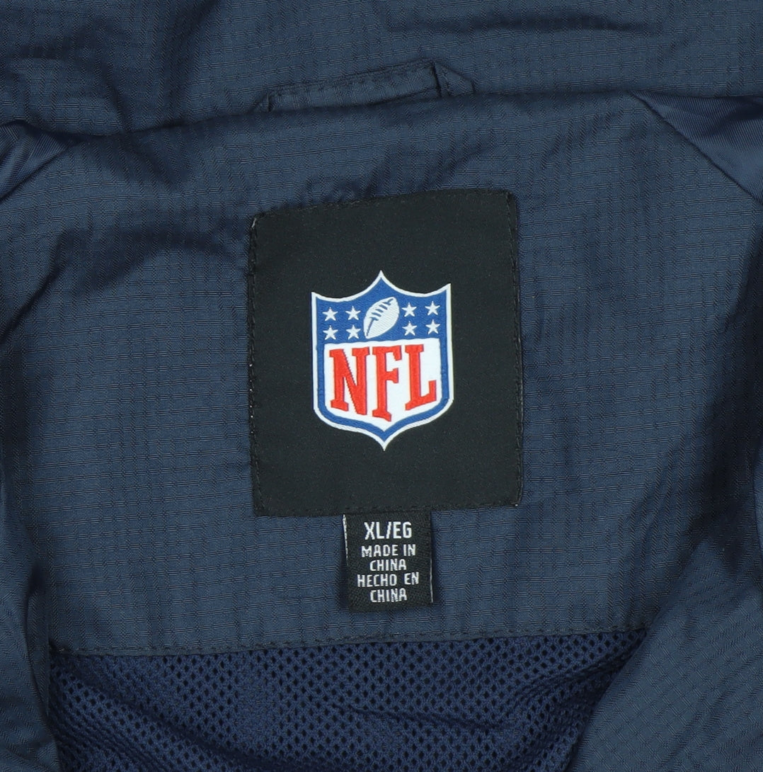 NFL Men’s Blue XL Windbreaker Jacket with Logo and Zip Pockets