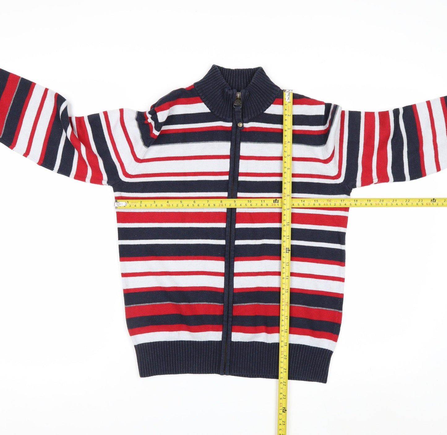 Tommy Hilfiger Women’s Multicoloured Full Zip Striped Jumper Size 12