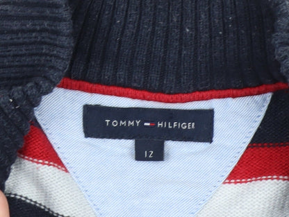 Tommy Hilfiger Women’s Multicoloured Full Zip Striped Jumper Size 12