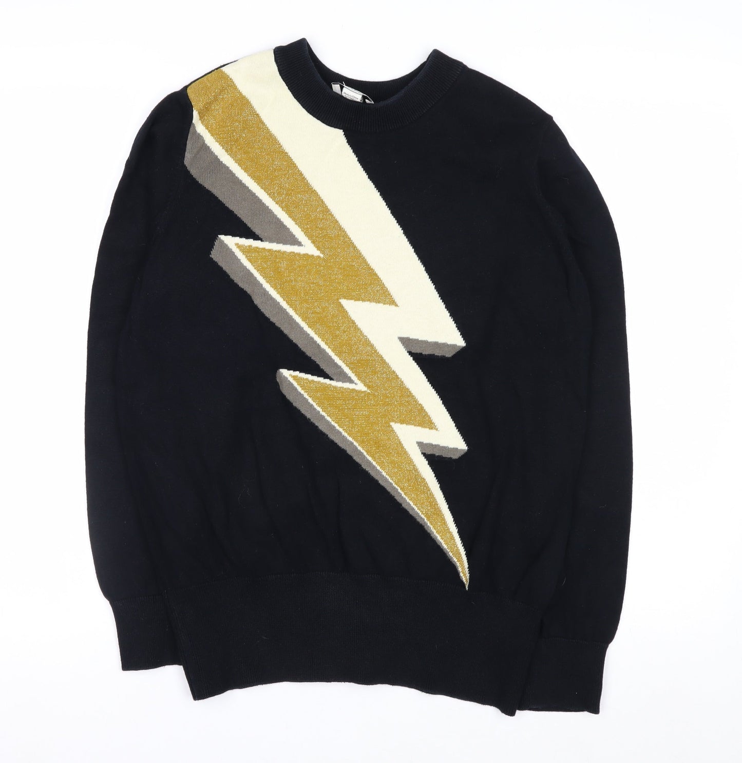 Joanie Women's Black Lightning Pullover Jumper Medium Knit Cotton