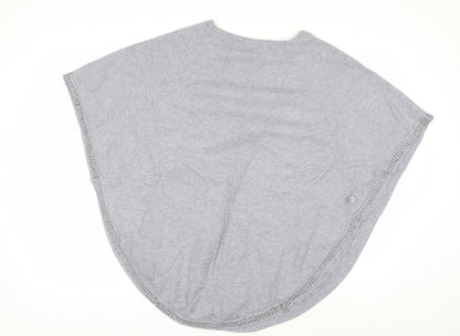PIT STYLE Women’s Grey Studded Knit Cape Jumper Size M