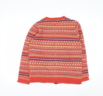 Country Rose Women's Red Fair Isle Knit Cardigan Size S