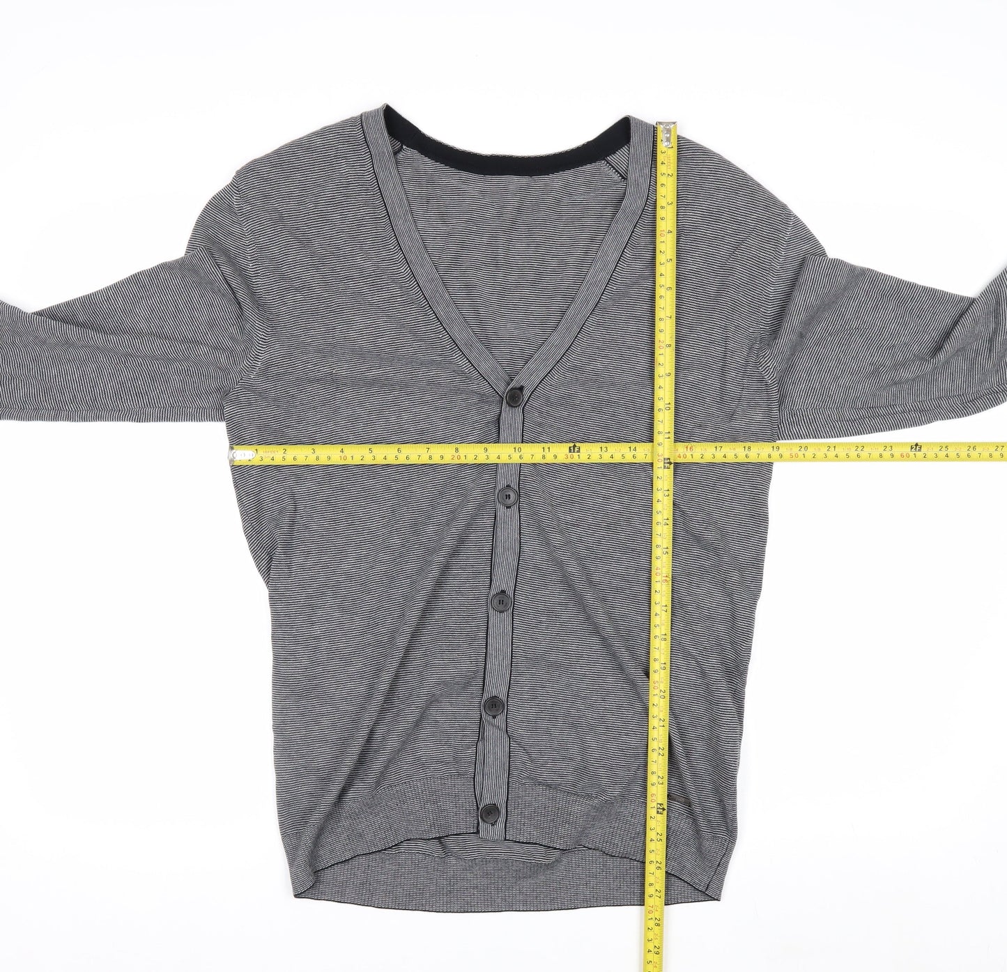 Hugo Boss Men's Grey Cotton V-Neck Button Cardigan M