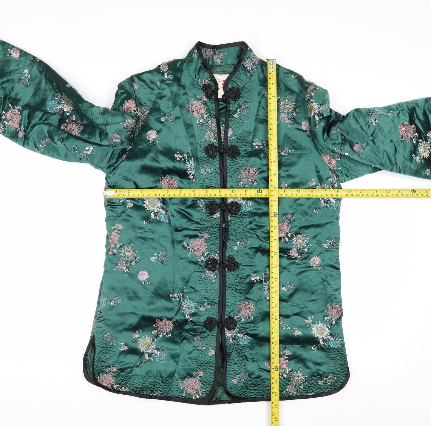 Peony Brand Women's Green Floral Embroidered Cardigan M