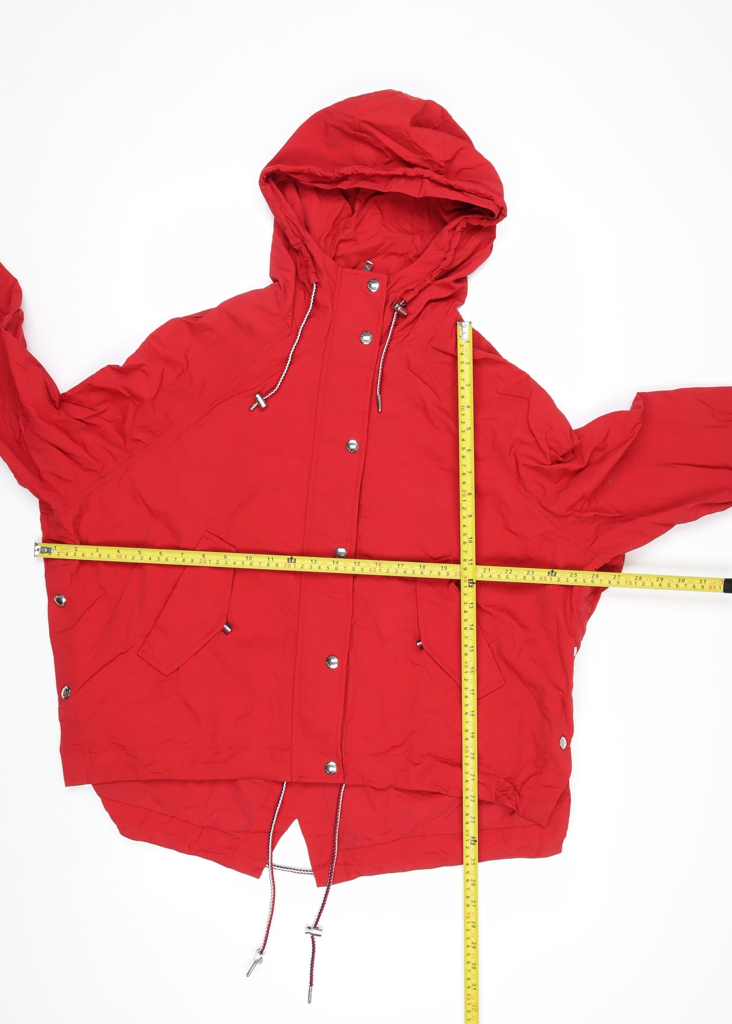 Tommy Hilfiger Men's Red Hooded Nylon Parka Jacket XS