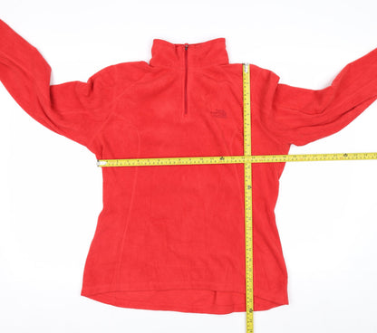 The North Face Womens Red Fleece 1/4 Zip Pullover Sweatshirt Size M