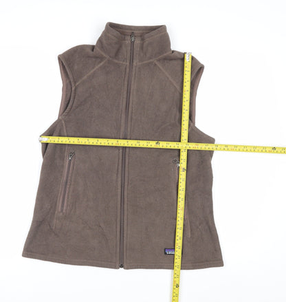 Patagonia Women's Brown Fleece Waistcoat L Zip Outdoor Bodywarmer