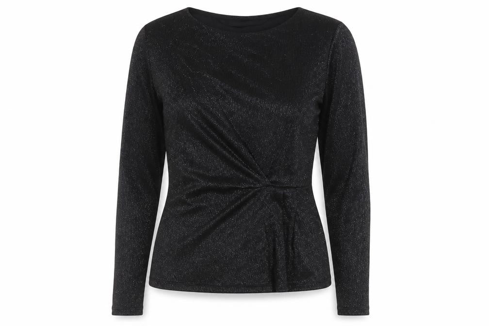Marks & Spencer Per Una Black Metallic Long Sleeve Blouse Size 12