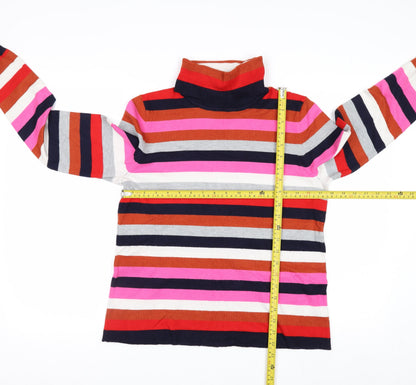 Retrology Women’s Multicoloured Striped Roll Neck Jumper Size M