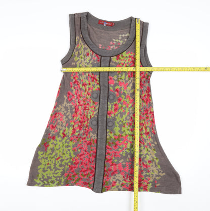 Uttam London Women's Brown Geometric Sleeveless Knit Vest M