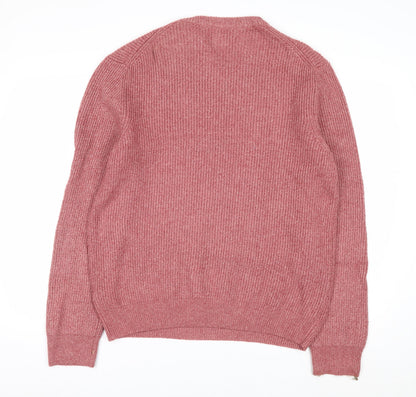 Marks and Spencer Men’s Pink Crew Neck Knit Jumper Size L