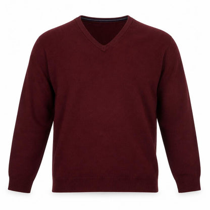 Marks and Spencer Blue Harbour Men's Red 2XL V-Neck Lambswool Jumper