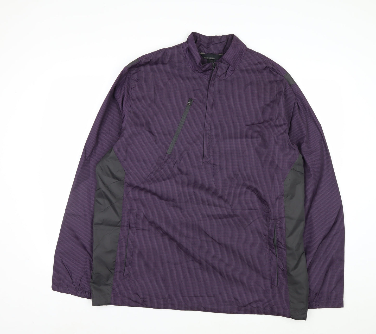 North End Men's Purple Windbreaker Jacket L Lightweight Outdoor