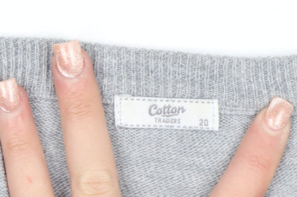 Cotton Traders Women's Silver Bird Knit Cotton Jumper Size 20