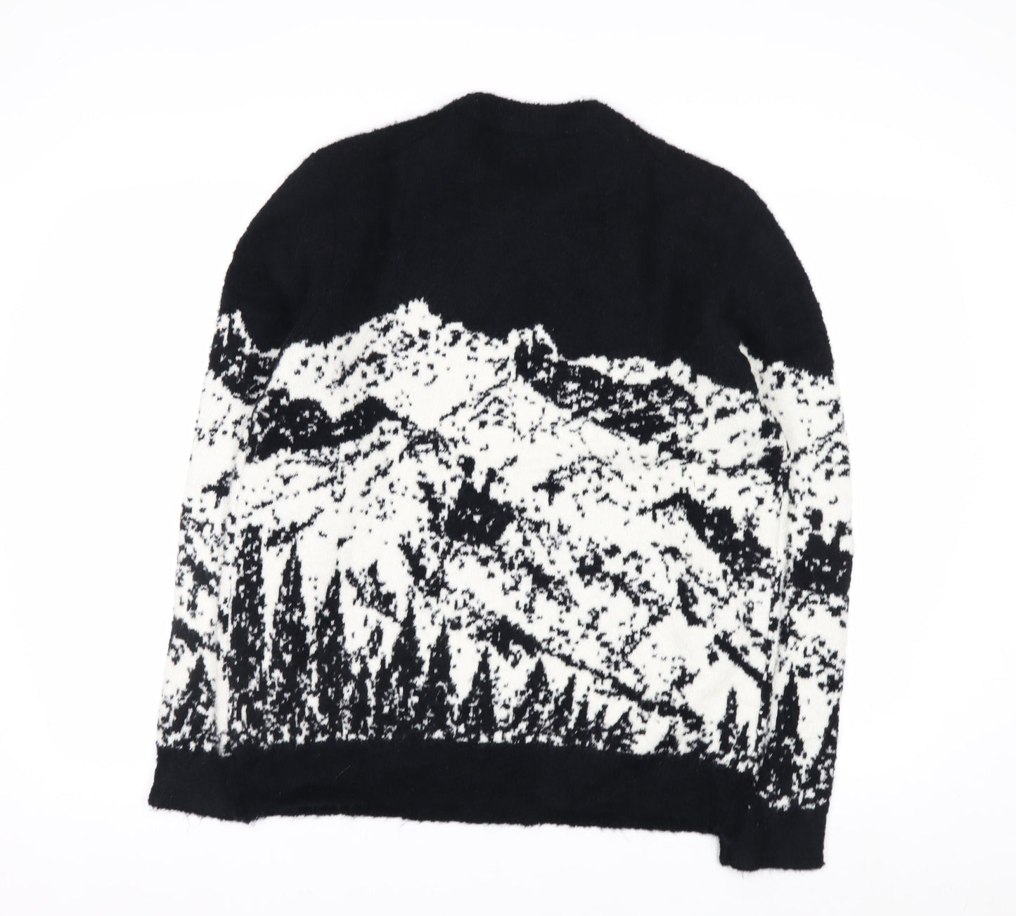 Marks and Spencer Goodmove Women's Black M Mountain Scene Merino Wool Jumper