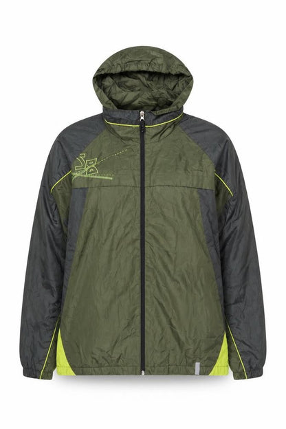 Sportek Women Green Size 14 Hooded Windbreaker Jacket