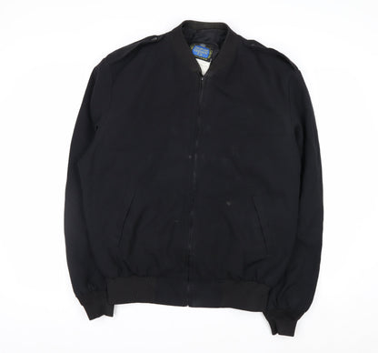 Neptune Garment Co. Men's Black Wool Blend Bomber Jacket Size 42