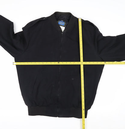 Neptune Garment Co. Men's Black Wool Blend Bomber Jacket Size 42
