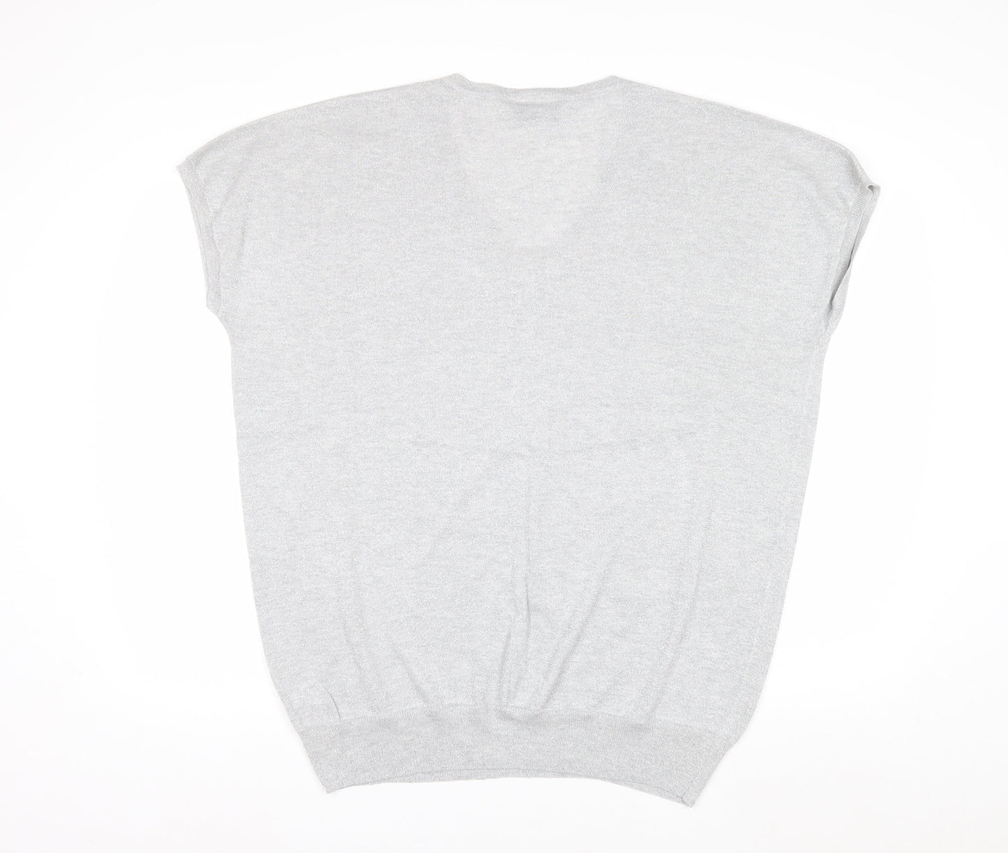 Wallis Women’s Grey V-Neck Sequin Knit Jumper Size L