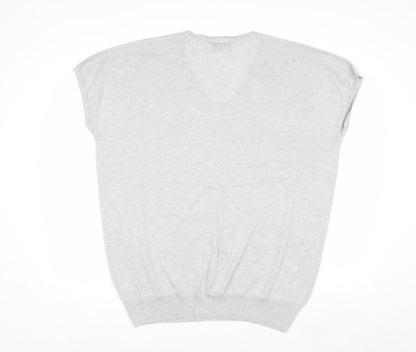 Wallis Women’s Grey V-Neck Sequin Knit Jumper Size L