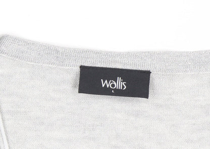 Wallis Women’s Grey V-Neck Sequin Knit Jumper Size L