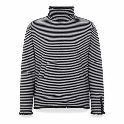 Debenhams Women Black Striped Roll Neck Jumper Size 22