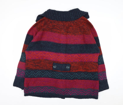 Marks and Spencer Per Una Women's Multicoloured XXL Striped Chunky Knit Cardigan