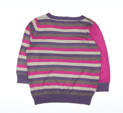 Marks and Spencer Per Una Women's Multicoloured Striped Jumper Size 14